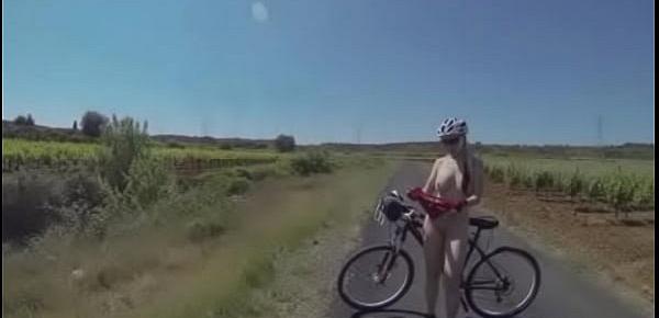  Nude in public biking on the road